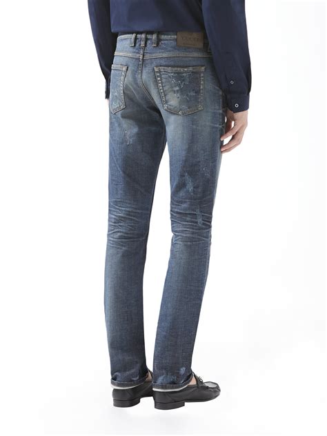 jeans for men gucci|gucci men's skinny jeans.